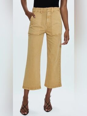 Pistola Sophia Utility Ankle Wide Leg Cropped Pant Dijon Size 32